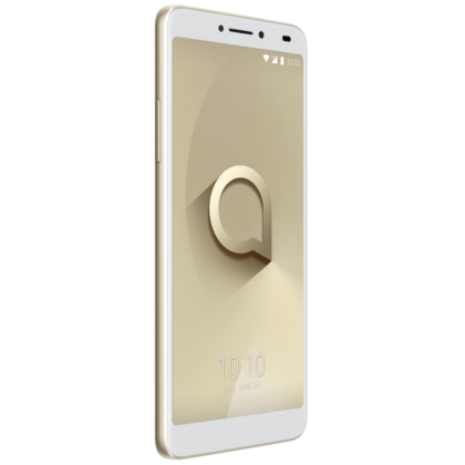 Alcatel 3V_Spectrum Gold_Front Left(with UI)-min