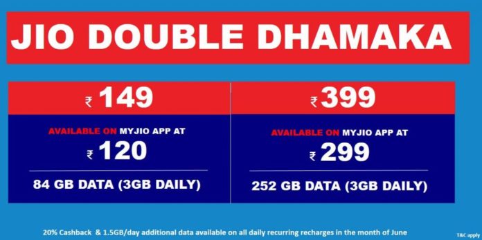 Reliance Jio Double Dhamaka