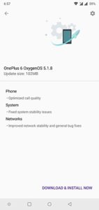 Oxygen OS 5.1.8 for OnePlus 6