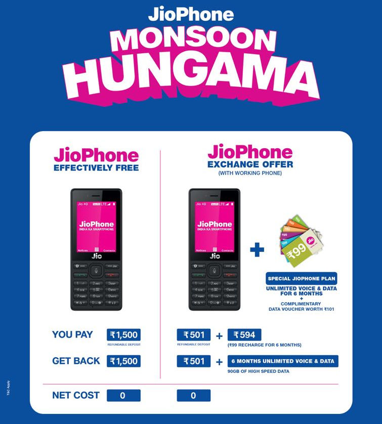 JioPhone Monsoon Exchange offer
