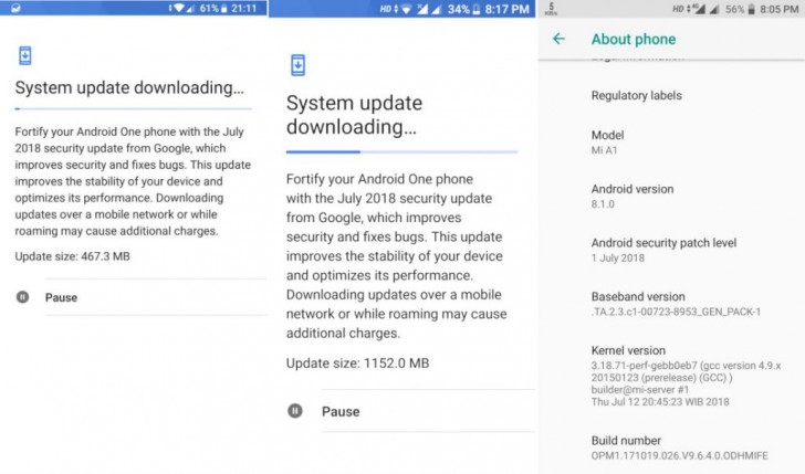 Mi A1 Android Oreo OTA