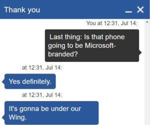 Microsoft Phone Chat