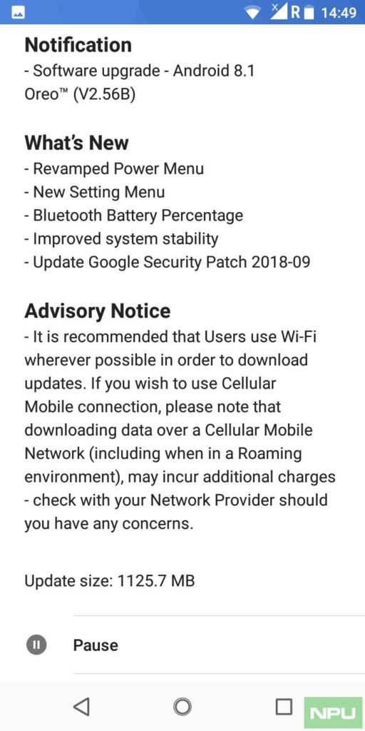 Nokia 3.1 Android 8.1 update