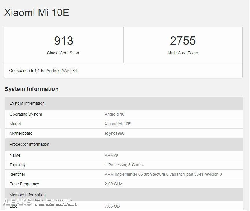 Xiaomi Mi 10E