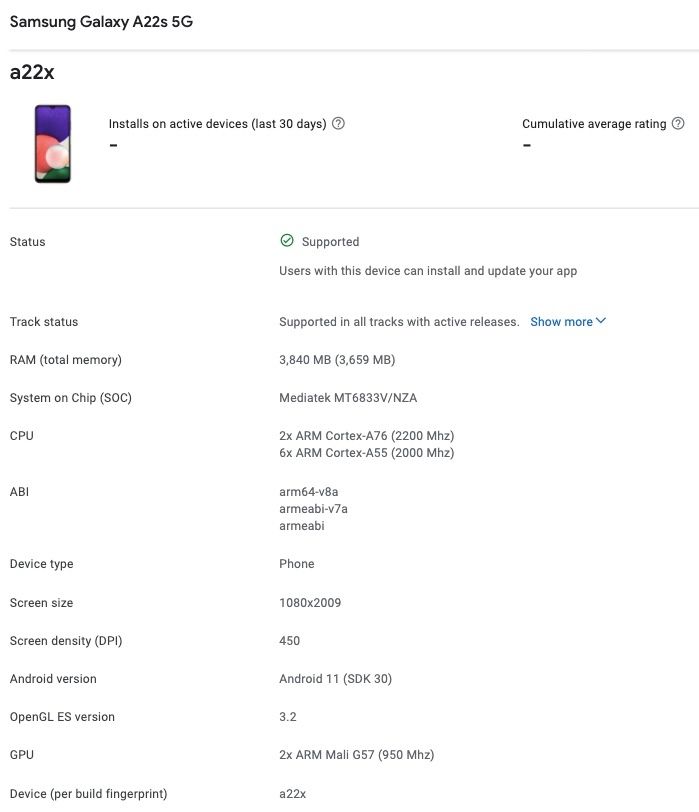 Samsung Galaxy A22s 5G