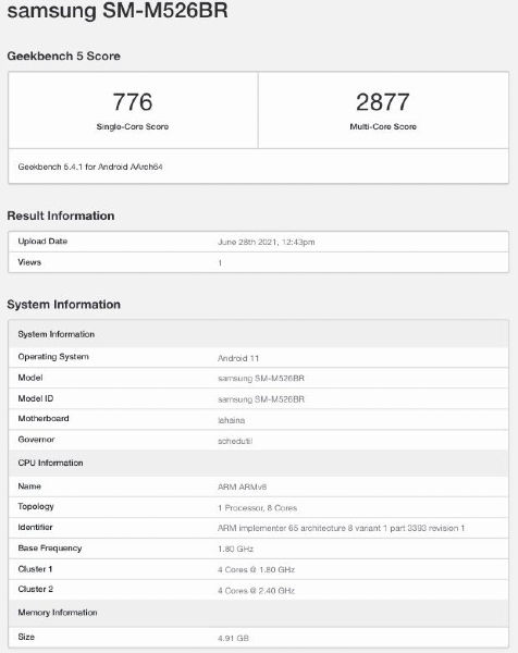 Samsung Galaxy M52 5G